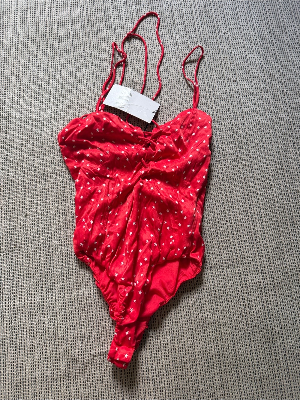 ZARA bodysuit Red Star-Print One-Piece bodysuit sz XS
